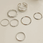 Golden/Sliver Minimalist Stacking Rings Set – 5 Pieces