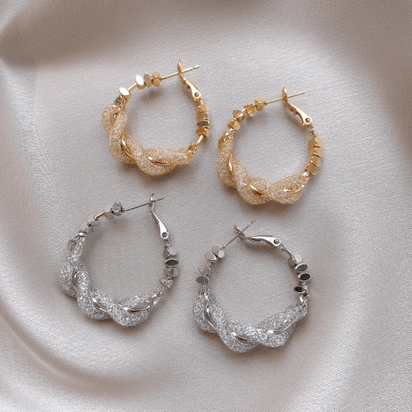 Twist Mesh Hoop Earrings