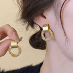 Textured Spiral Loop Earrings