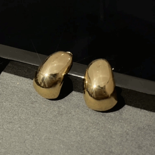 Molten Gold Dome Earrings