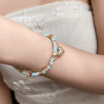 Heart Charm Layered Beaded Bracelet