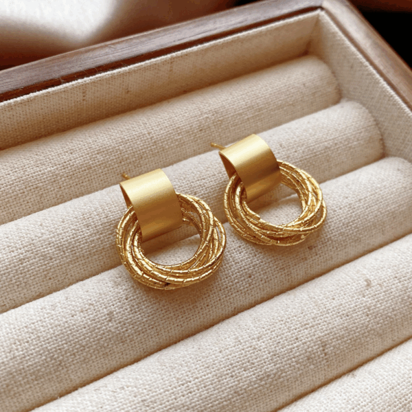 Textured Spiral Loop Earrings