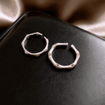 Textured Bamboo Band – Silver Open Ring
