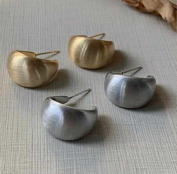 Luna Dome Stud Earrings
