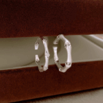 Textured Bamboo Band – Silver Open Ring
