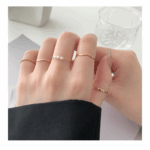 Golden/Sliver Minimalist Stacking Rings Set – 5 Pieces