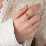 Golden Blossom Vine Ring