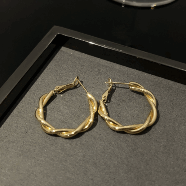 edf0e3c571c417b0f869362c5d52dec Twisted Elegance Gold Hoop Earrings