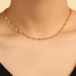 Mini Star Charm Necklace & Bracelet Set – Polished Titanium Steel