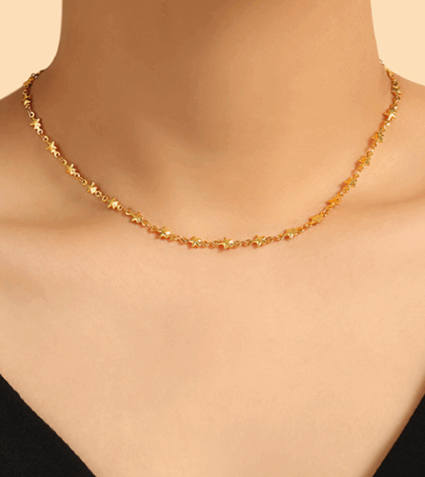 0a619161c6ea9552727eea98e89da57 Mini Star Charm Necklace & Bracelet Set – Polished Titanium Steel
