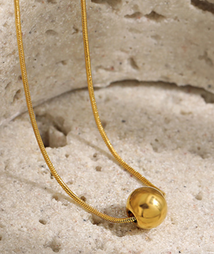 0d74d69c4c37f8f225efd7dd83a3282 Minimalist Polished Sphere Necklace – Titanium Steel Chain with Bead Pendant