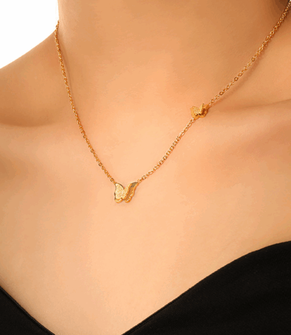 1aaef93c2c4a8a5c621075c745ded01 Gold Butterfly Pendant Necklace – Elegant Titanium Steel Chain