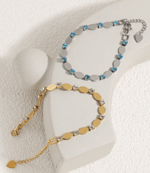 Daisy Zircon Charm Bracelet – Titanium Steel Adjustable Chain