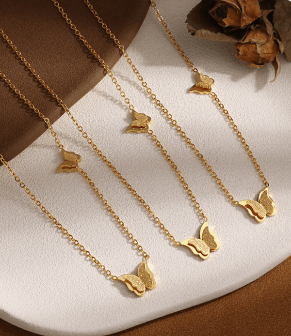 4d939cad63f33286db921abbb79e65c Gold Butterfly Pendant Necklace – Elegant Titanium Steel Chain