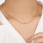 Twisted Link Chain Necklace & Bracelet Set – Gold Titanium Steel