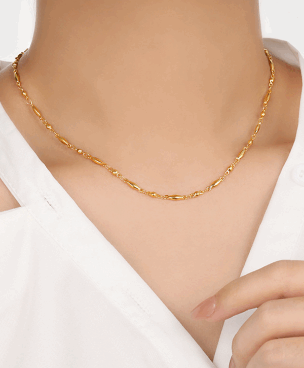 5336e65e58c39953a8602c66d1936ed Twisted Link Chain Necklace & Bracelet Set – Gold Titanium Steel