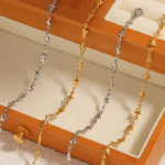 Mini Star Charm Necklace & Bracelet Set – Polished Titanium Steel