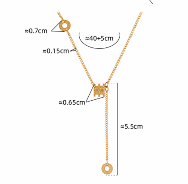 59f281d8a02211cfcf6b121c4953f87 Geometric Gold-Plated Lariat Necklace – Titanium Steel & Pearl Accent