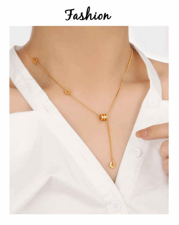 6641ae21d5b6c38a11fcb7836298c44 Geometric Gold-Plated Lariat Necklace – Titanium Steel & Pearl Accent
