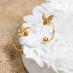 Gold Butterfly Wrap Earrings – Titanium Steel Minimalist Design