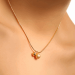 Double Ball Pendant Necklace – Brushed & Polished Titanium Steel