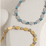 Daisy Zircon Charm Bracelet – Titanium Steel Adjustable Chain