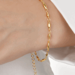 Twisted Link Chain Necklace & Bracelet Set – Gold Titanium Steel