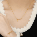 Bar Pendant Necklace & Bracelet Set – Minimalist Titanium Steel with Drop Detail
