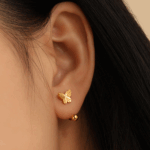 Gold Butterfly Wrap Earrings – Titanium Steel Minimalist Design