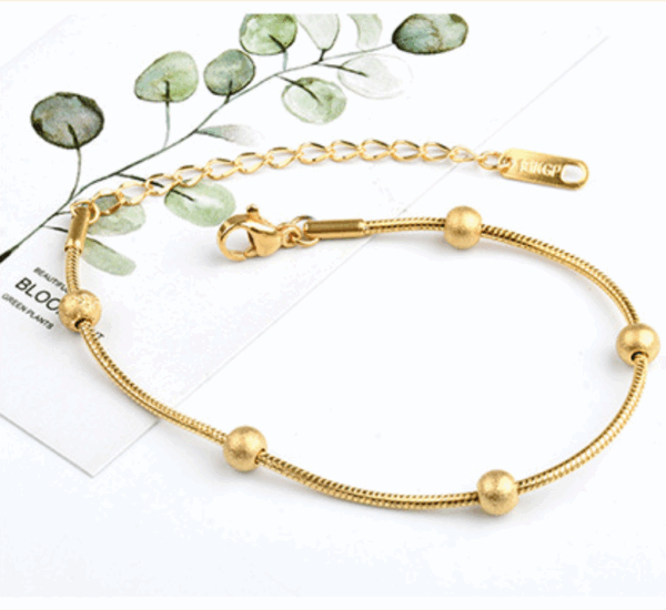 fddddf92a0143b4a31dd051d48984aa Gold-Plated Stainless Steel Bead Bracelet – Minimalist Chain with Adjustable Fit